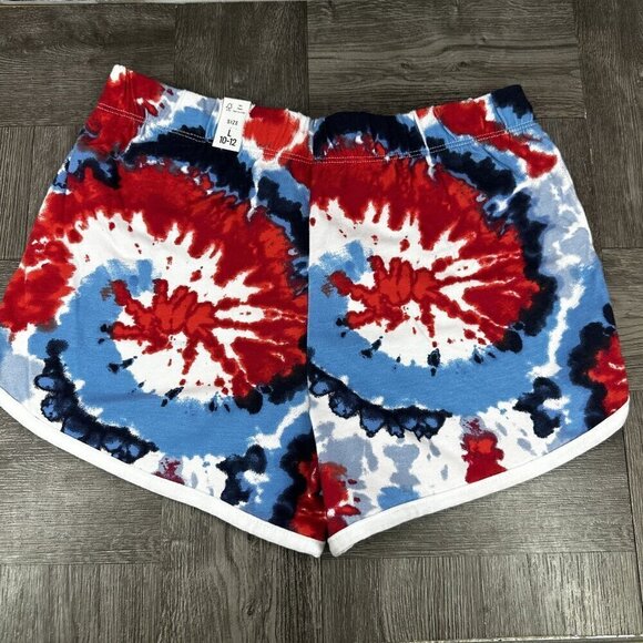 Children's Place Patriotic Tie Dye Shorts size Large Red white Blue - Picture 2 of 5